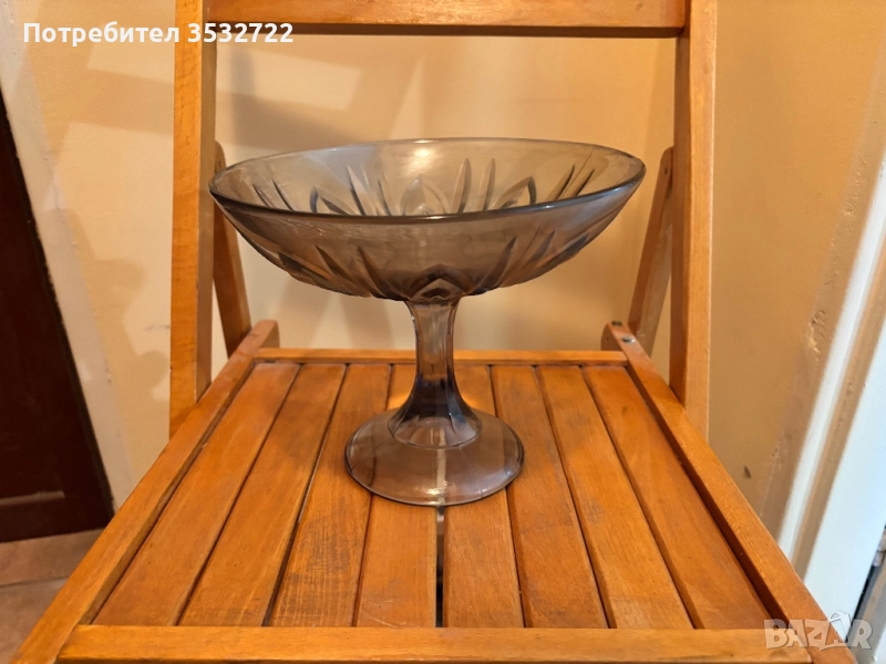 Стъклена фруктиера, снимка 1