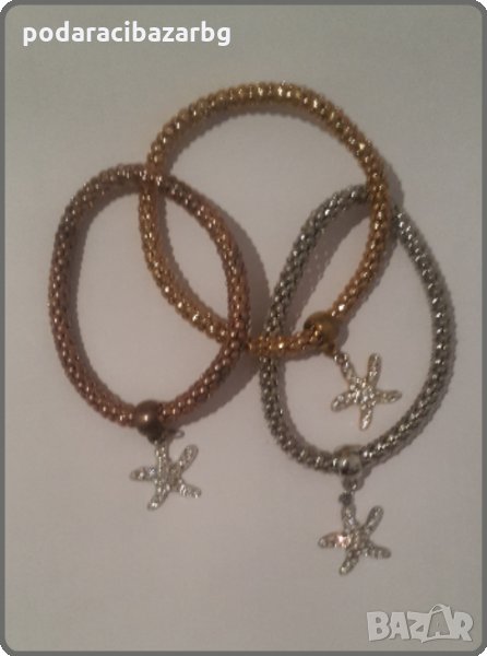 МОРСКА ЗВЕЗДА- КОМПЛЕКТ ПОЗЛАТЕНИ ГРИВНИ С КРИСТАЛИ     , снимка 1