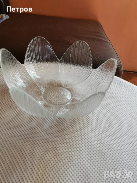 Стъклена купа лотос .Изключително красива., снимка 1