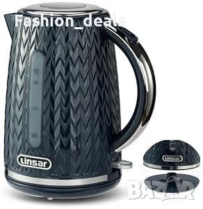 Нова Електрическа кана 1,7л 3000 W автоматично изключване Филтър котлен камък, снимка 1