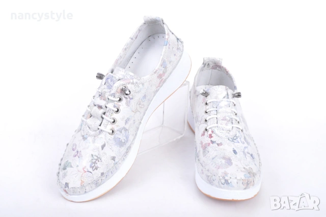 NEW! Леки дамски обувки от естествена кожа - Цветя, снимка 2 - Дамски ежедневни обувки - 53947224