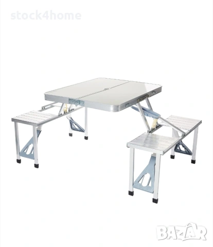 Сгъваема маса за къмпинг със столове тип куфар, Алуминиеви, снимка 9 - Къмпинг мебели - 53877694