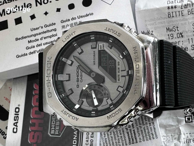 Часовник CASIO G-SHOCK GM-2100-1A, снимка 3 - Мъжки - 52884121