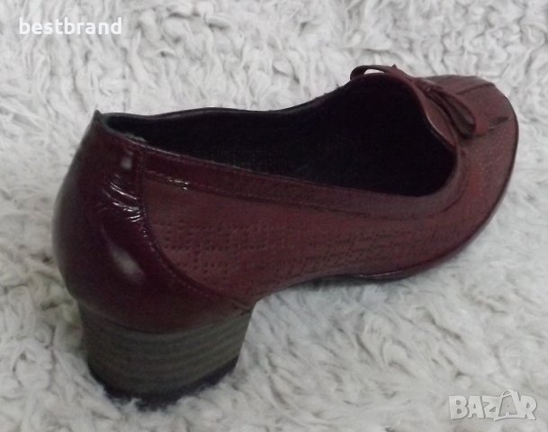 Обувки естествена кожа, бордо, код 482/ББ1/59, снимка 7 - Дамски обувки на ток - 39327442