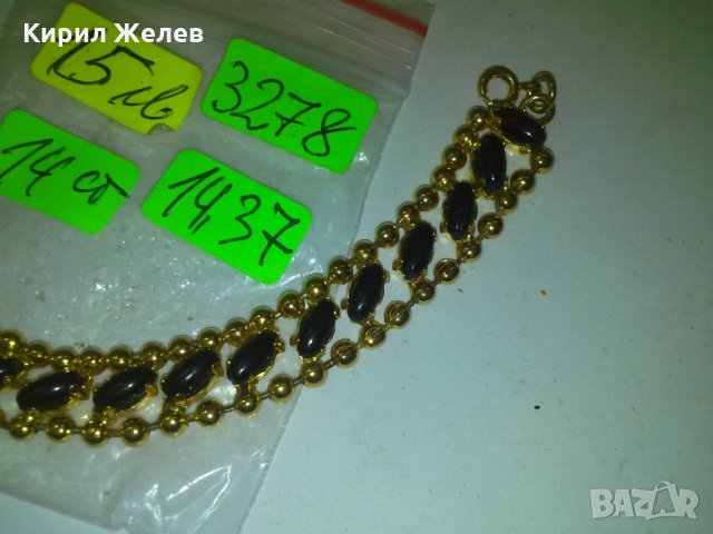 ПОЗЛАТЕНА МНОГО КРАСИВА ГРИВНА с ЧЕРНИ ПЕРЛИЧКИ 3278, снимка 2 - Гривни - 29771795