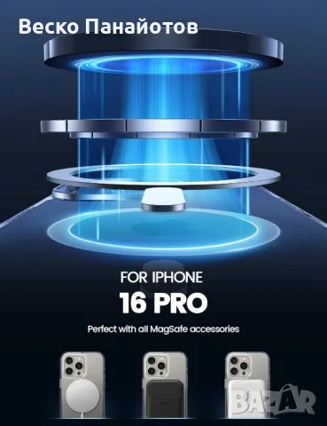 Прозрачен калъф Lamicall за iPhone 16 Pro за MagSafe, снимка 7 - Калъфи, кейсове - 49392831