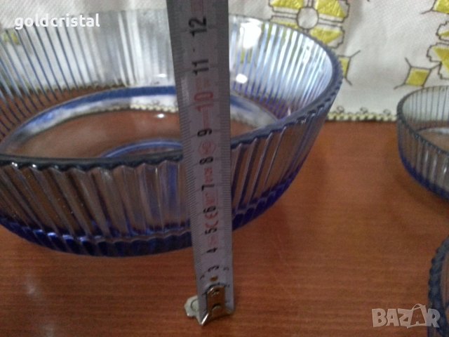 Ретро стъклени купички и купа фруктиера , снимка 3 - Антикварни и старинни предмети - 42135937