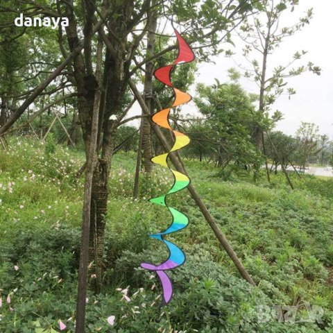 3667 Цветна вятърна въртележка Спирала, снимка 2 - Градински мебели, декорация  - 40353990