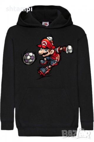 Детски Суитчър/Суитшърт Super Mario Football,Super Mario,Игра,Подарък,Изненада,Забавление,Рожден Ден