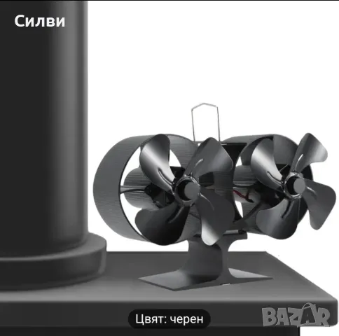 Двоен вентилатор за камина печка термогенератор автономен Нов