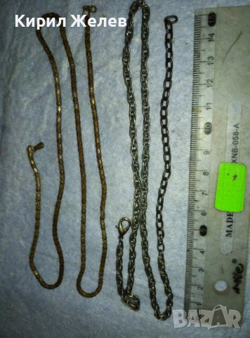 ДВЕ СТАРИ СТОМАНЕНИ СИНДЖИРЧЕТА ВЕРИЖКИ ЛАНЧЕТА ВИНТИДЖ ПЛЕТКА 30798, снимка 4 - Колиета, медальони, синджири - 42089287