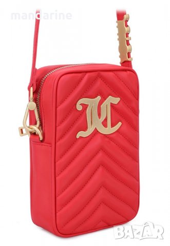 JUICY COUTURE 🍊 Дамска чанта с капитониран ефект RED & GOLD нова с етикети, снимка 4 - Чанти - 35235411