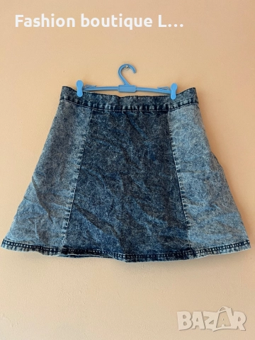 Дънкена разкроена пола М размер 100% памук с копченца отпред на марката BellField 💙, снимка 4 - Поли - 52389353