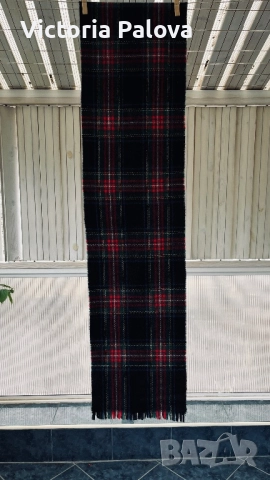 Оригинален шотландски вълнен шал STUART BLACK Tartan, снимка 2 - Шалове - 52715531