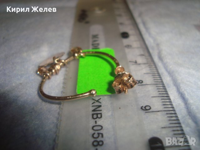 КРАСИВА ВИНТИДЖ АРТ СРЕБЪРНА ОБЕЦА СРЕБРО 925 с ПОЗЛАТА и ФАСЕТИРАНО КРИСТАЛЧЕ 23877, снимка 9 - Обеци - 38352348