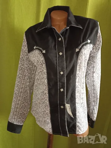 Нова дамска риза в черно и бяло L