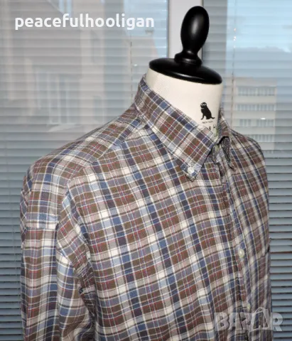 Gant Maine Twill Mens Multicolour Long Sleeve Plaid Checked Casual Shirt Size XL, снимка 6 - Ризи - 47644259