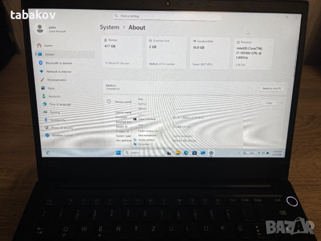 Лаптоп Lenovo ThinkPad i7-10510U/512SSD/16RAM/Win11