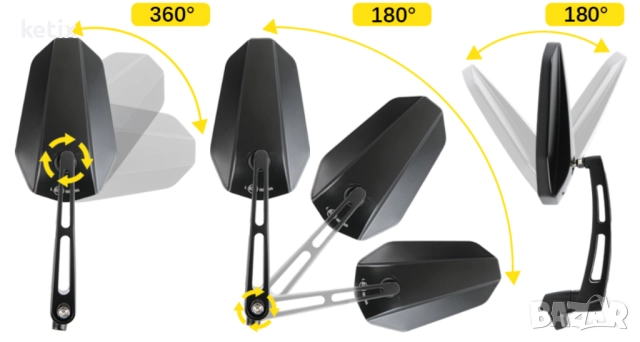 DREAMIZER E24 E-одобрено огледало за мотоциклет, 8 мм 10 мм странично огледало за мотоциклет, снимка 2 - Аксесоари и консумативи - 52966102