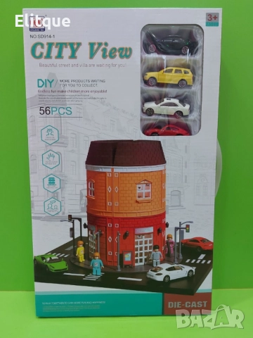 Град Комплект с 4 автомобила за деца над 3 години, снимка 3 - Други - 52786741