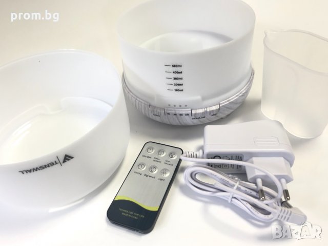 овлажнител, ароматизатор, LED арома дифузер с дистанционно управление 500 ml, снимка 6 - Други - 30836393