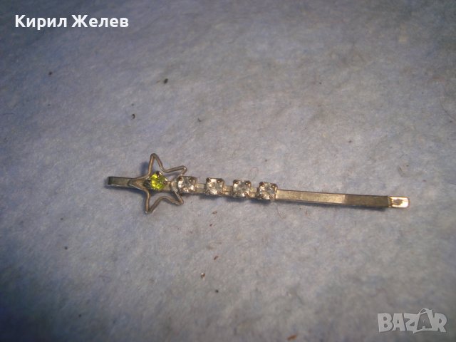 СТАРА КРАСИВА СРЕБРИСТА АРТ ФИБА с ФАСЕТИРАНИ КРИСТАЛЧЕТА 27700, снимка 3 - Други - 37635819