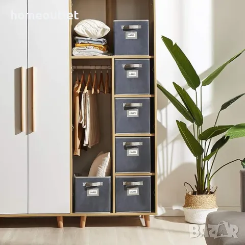 Кутии за съхранение 28x28x28 - Комплект от 6 платнени сгъваеми кутии, снимка 3 - Други - 47607623