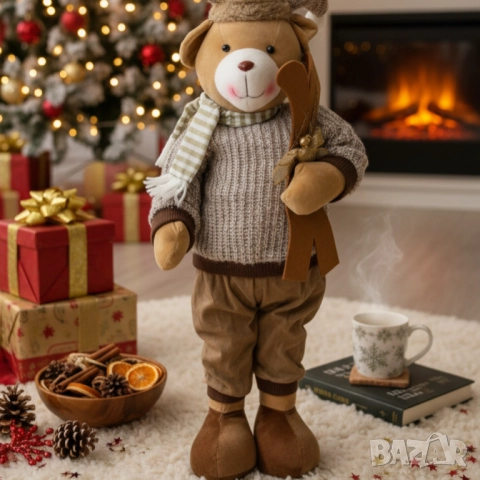 Стоящо коледно мече със ски – мигновен уют и празнично настроение във всеки дом, снимка 2 - Други стоки за дома - 52134319