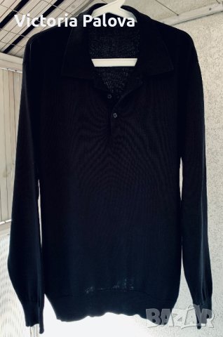 Черна блуза с копчета копринен трикотаж Германия, снимка 10 - Блузи - 44457864