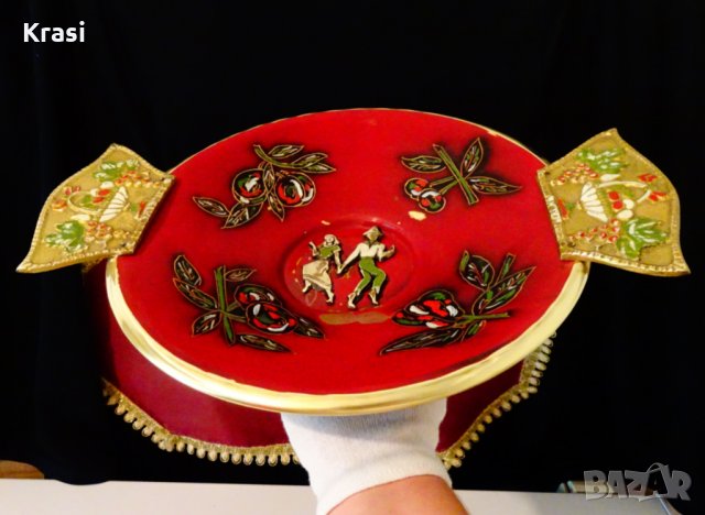 Висока бронзова фруктиера Израел 38 см.,720 гр. , снимка 4 - Антикварни и старинни предмети - 33932216