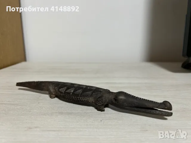 Дървен резбован африкански крокодил, снимка 6 - Статуетки - 48478147