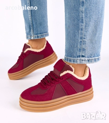 Дамски зимни маратонки с подплата от кожа Kelsi, 3цвята , снимка 6 - Маратонки - 52554518