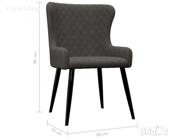 Трапезни столове, 2 бр, сиви, кадифе, снимка 7 - Столове - 40634310