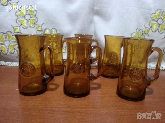 Ретро стъклени чашки , снимка 5 - Антикварни и старинни предмети - 42868014