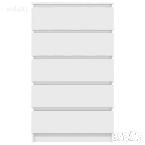 vidaXL Скрин с чекмеджета, бял, 60x36x103 см, инженерно дърво, снимка 4 - Бюфети - 56148003