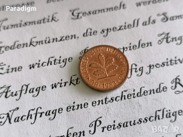 Монета - Германия - 1 пфениг | 1983г.; серия D, снимка 2 - Нумизматика и бонистика - 29164815