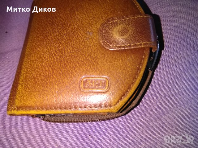 Портфейл Арт №9 естествена кожа 100х100мм цип и за стотинки, снимка 2 - Портфейли, портмонета - 32149949
