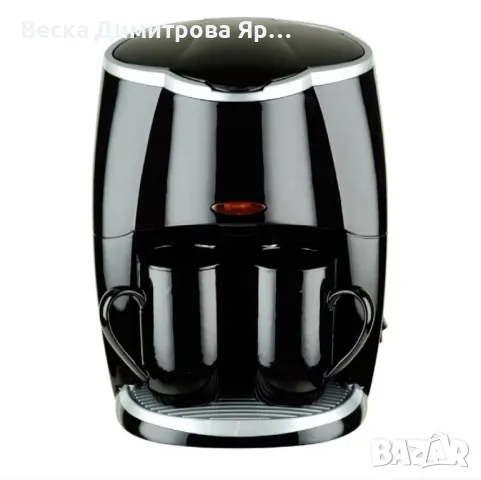 Кафеварка Rosberg R51170A 450W с две чаши, Черна, 2 ГОДИНИ ГАРАНЦИЯ, снимка 2 - Кафемашини - 47636590