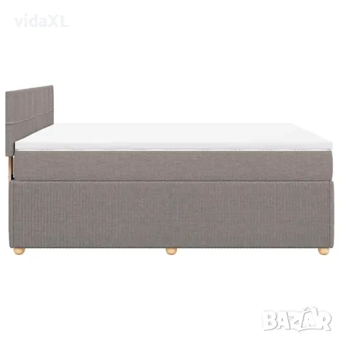 vidaXL Боксспринг легло с матрак, таупе, 140x190 см, плат, снимка 5 - Спални и легла - 56146941