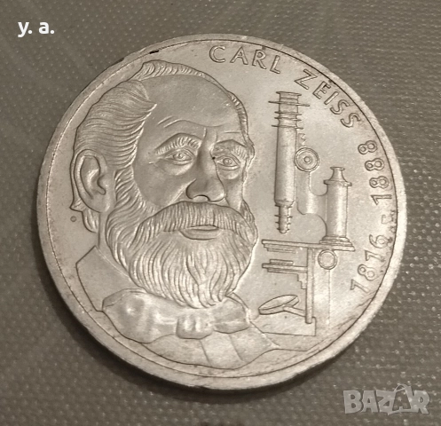 Десет марки - ФРГ, Карл Цайс, снимка 2 - Нумизматика и бонистика - 52960333