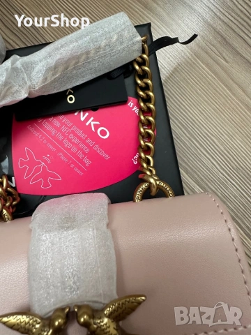 Оригинална чанта Pinko micro model в розов цвят, снимка 3 - Чанти - 54048216