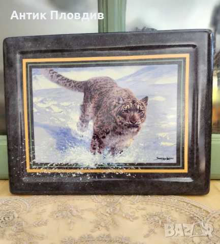 Керамична чиния „Swift Pursuit“ – John Seerey-Lester, The Bradford Exchange (1999), снимка 4 - Антикварни и старинни предмети - 51338098