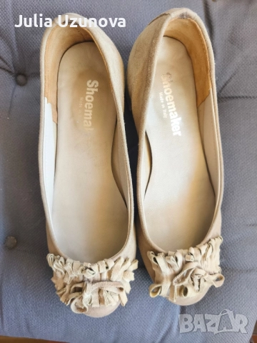 Велурени обувки с малък ток - 34 номер 