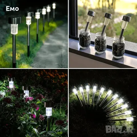 Соларни 6 броя LED Лампи, външни , снимка 6 - Соларни лампи - 48693626