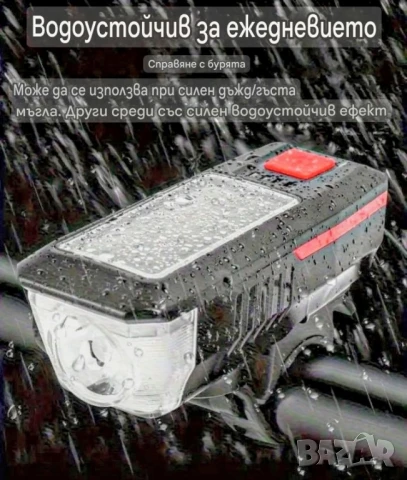 Фар ,клаксон за велосипед, скутер с вградени соларни панели за зареждане , снимка 5 - Аксесоари за велосипеди - 51291493