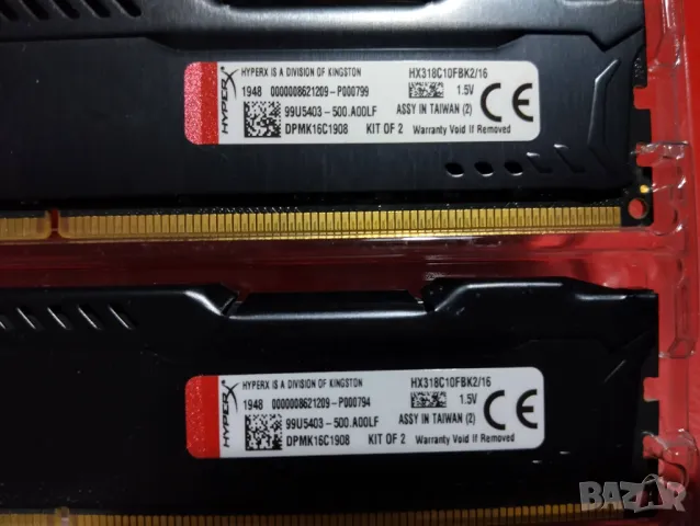 RAM (оперативна) памет 2x8GB - DRR3 1866Mhz CL10 - Kingston/HyperX, снимка 4 - RAM памет - 47810201