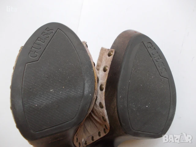 Чехли  GUESS оригинални ест.велур № 37,5/38 (7,5 М), снимка 7 - Чехли - 50841997