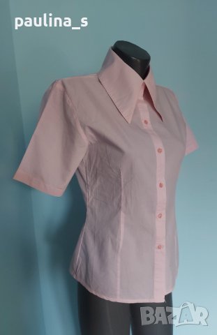 Вталена розова риза с яка тип "Виконт" 