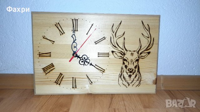 Лазерно гравирани Часовници от масивна дървесина, снимка 3 - Стенни часовници - 37785940