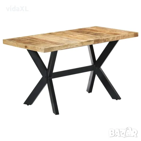 vidaXL Трапезна маса, 140x70x75 cм, грубо мангово дърво масив（SKU: 247437）